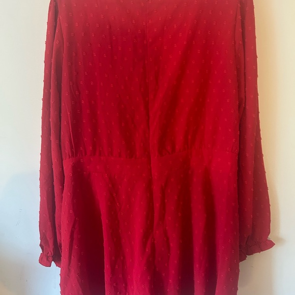 Elegant Red Women's Romper - Picture 3 of 8